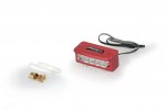 Licence support light PUIG 4136R FLASH red alu with LEDs