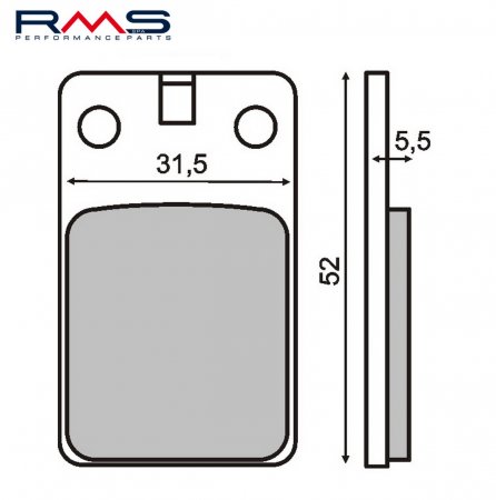 Brake pads RMS 225100030 organic