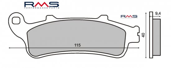 Brake pads RMS 225100340 organic