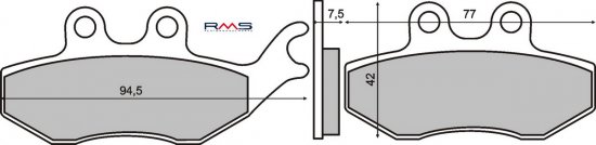 Brake pads RMS 225100560 organic