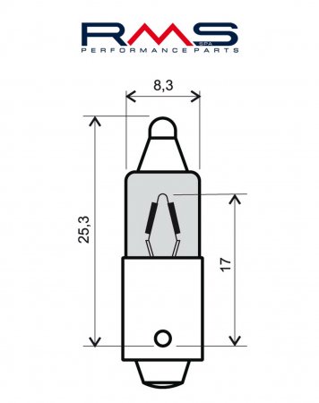 Bulb RMS 246510025 12V 23W, 180° (1 piece)