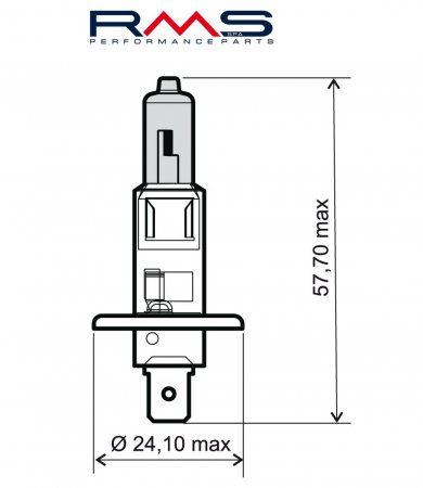 Bulb RMS 246510030 12V 55W, H1 blue