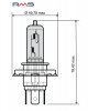 Bulb RMS 246510050 12V 60/55W, H4 blue