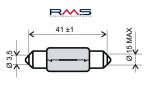 Bulb RMS 246510135 6V 18W, T15X42 S8.5 white