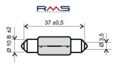 Bulb RMS 246510165 12V 10W, T11X39 S8.5 white