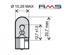 Lamp RMS W2 1X9 5D 12V 5W