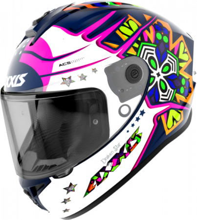 FULL FACE helmet AXXIS DRAKEN S star matt blue L for KAWASAKI ZZR 1400