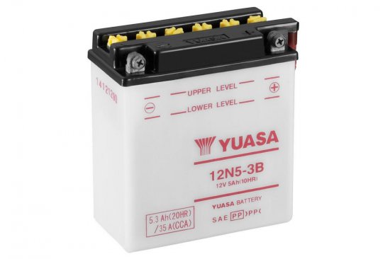 Conventional 12V battery with acid YUASA 12N5-3B