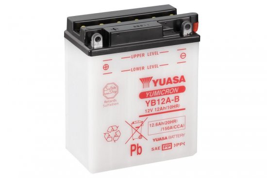 Yumicron battery with acid YUASA YB12A-B