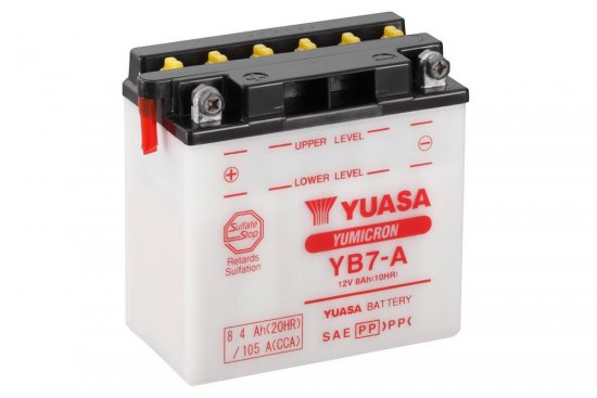 Yumicron battery with acid YUASA YB7-A