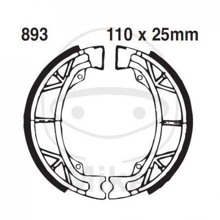 Brake shoe set EBC 893 excluding springs