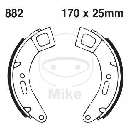 Brake shoe set EBC 882 excluding springs