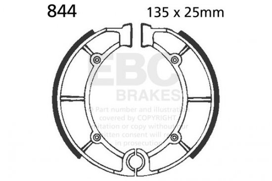 Brake shoe set EBC 844G grooved