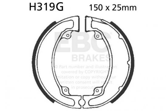 Brake shoe set EBC H319G grooved