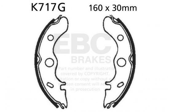 Brake shoe set EBC K717G grooved