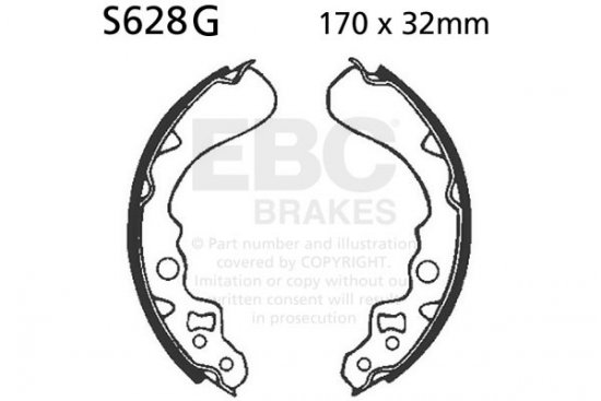 Brake shoe set EBC S628G grooved