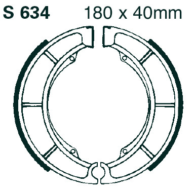 Brake shoe set EBC S634G grooved