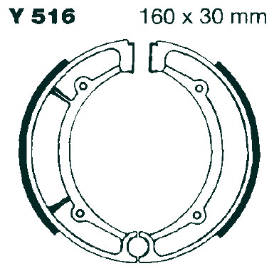 Brake shoe set EBC Y516G grooved