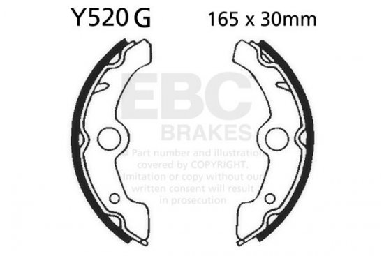 Brake shoe set EBC Y520G grooved