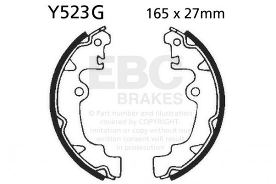 Brake shoe set EBC Y523G grooved