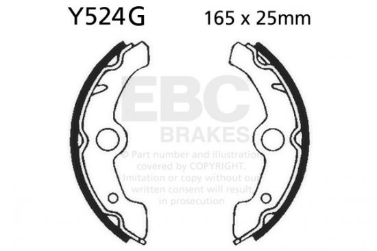 Brake shoe set EBC Y524G grooved