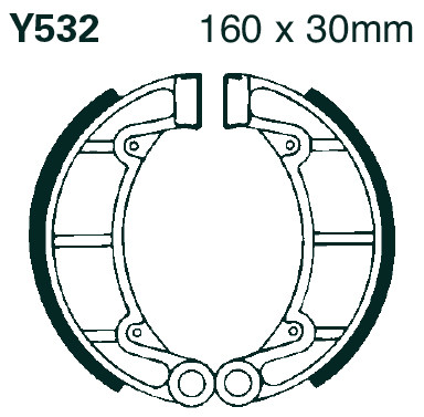 Brake shoe set EBC Y532G grooved