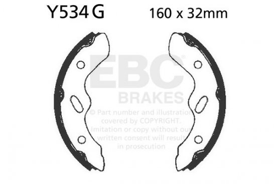 Brake shoe set EBC Y534G grooved