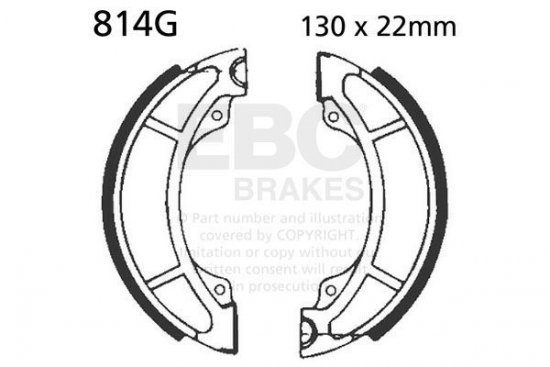 Brake shoe set EBC 814G grooved