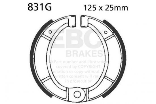 Brake shoe set EBC 831G grooved