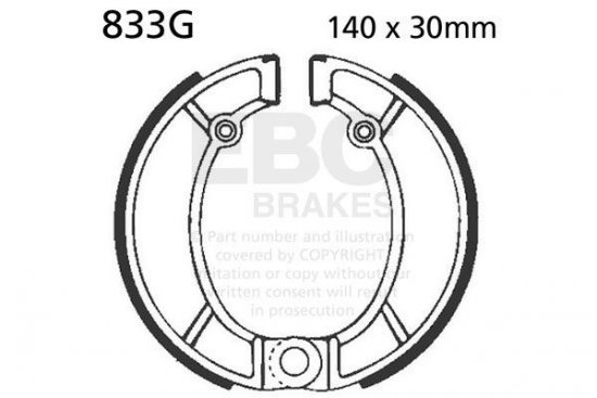 Brake shoe set EBC 833G grooved