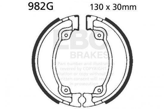 Brake shoe set EBC 982G grooved