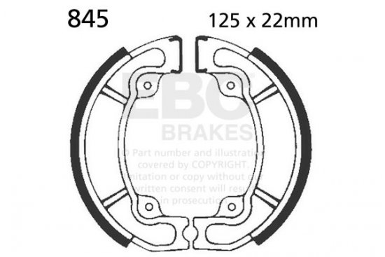 Brake shoe set EBC 845