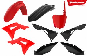 Plastic body kit POLISPORT red/black