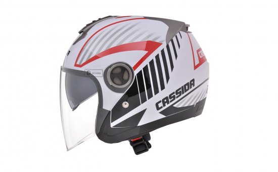 Jet helmet CASSIDA MAGNUM black/ white/ red XL for YAMAHA YZ 450 F