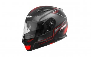 Full face helmet CASSIDA APEX FUSION black matt/ red fluo/ white L