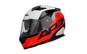 Full face helmet CASSIDA APEX CONTRAST red fluo/ black/ white/ grey S