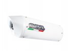 Slip-on exhaust GPR CAT.83.ALB ALBUS White glossy including removable db killer, link pipe and catalyst