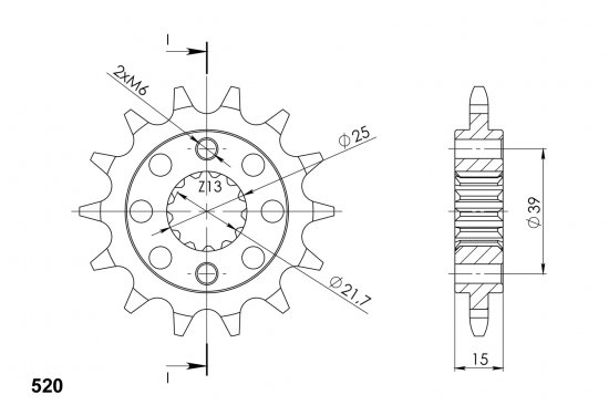 Front sprocket SUPERSPROX CST-1042:14 14T, 520