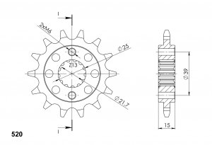 Front sprocket SUPERSPROX CST-1042:15 15T, 520