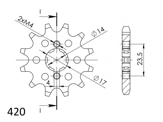 Front sprocket SUPERSPROX CST-1128:11 11T, 420