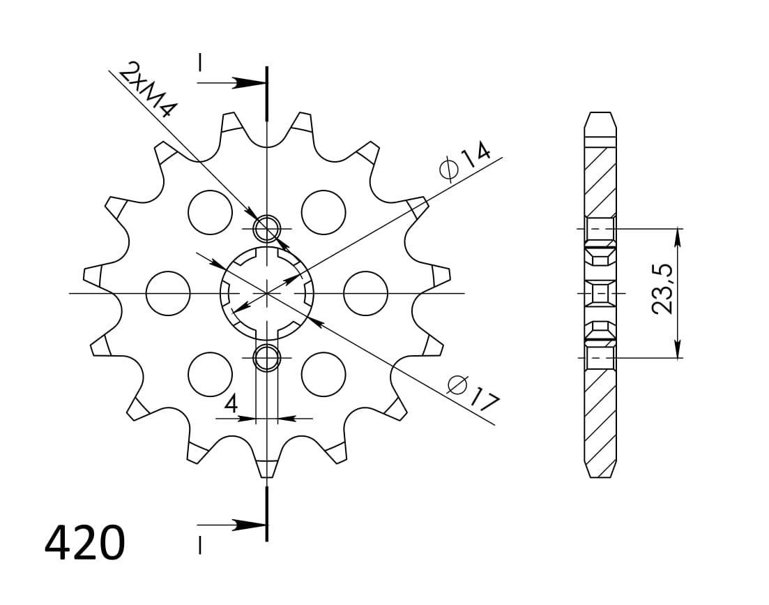 Front sprocket SUPERSPROX CST-1128:14 14T, 420