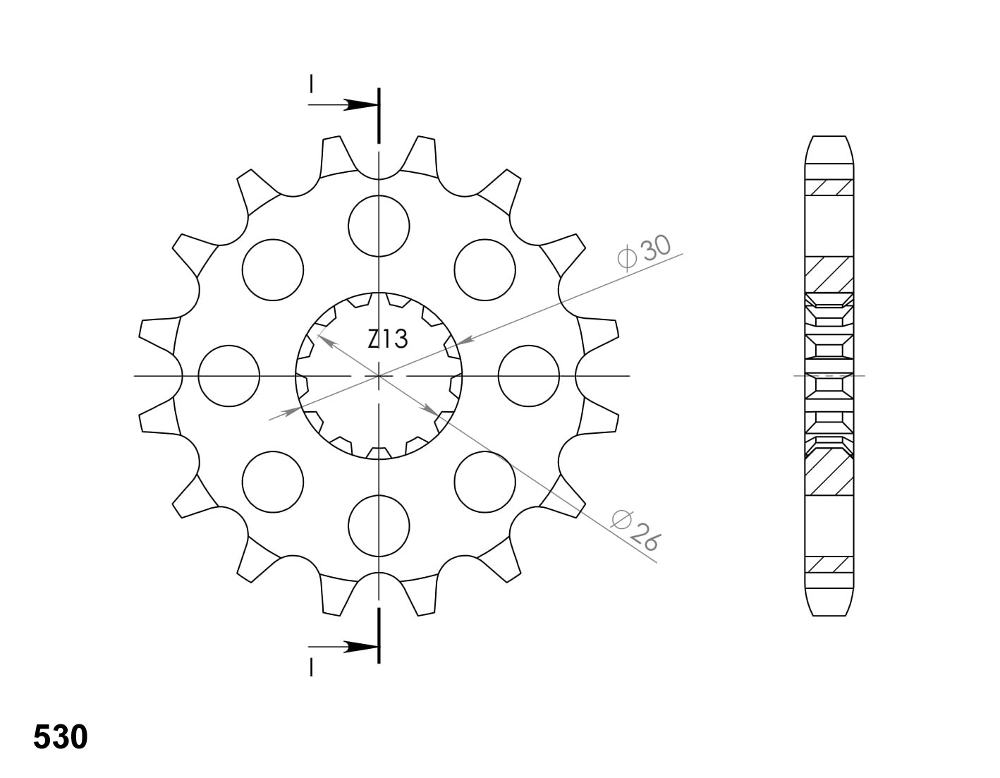 Front sprocket SUPERSPROX CST-1180:19 19T, 530