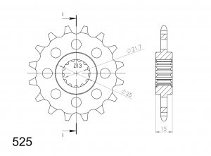 Front sprocket SUPERSPROX CST-1182:15 15T, 525