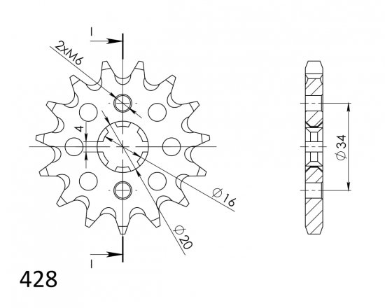 Front sprocket SUPERSPROX CST-1263:17 17T, 428