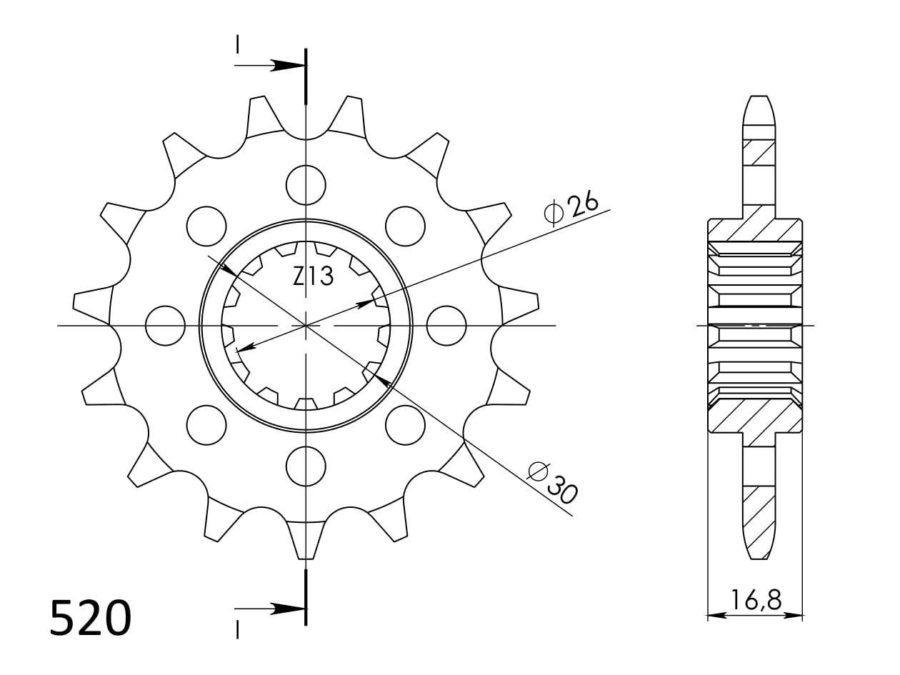 Front sprocket SUPERSPROX CST-1269:15 15T, 520