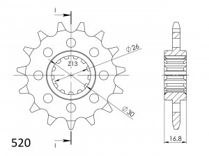 Front sprocket SUPERSPROX CST-1269:15 15T, 520