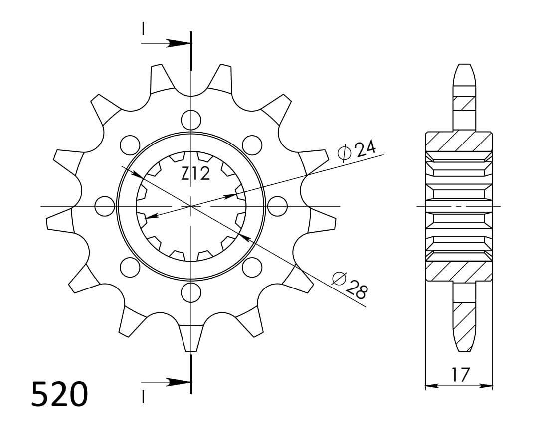 Front sprocket SUPERSPROX CST-1295:13 13T, 520