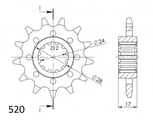 Front sprocket SUPERSPROX CST-1295:13 13T, 520