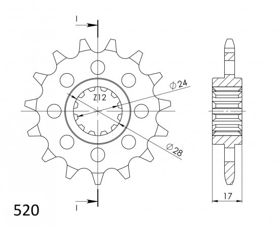 Front sprocket SUPERSPROX CST-1295:15 15T, 520