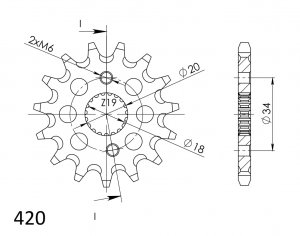 Front sprocket SUPERSPROX 15T, 420